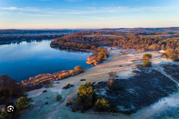 Frensham Great Pond on a frosty morning